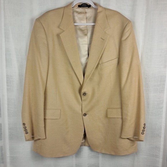 Oak Creek Other - Oak Creek Dillard's 46R Silk Linen Wool Blazer Tan Sport Coat South Africa